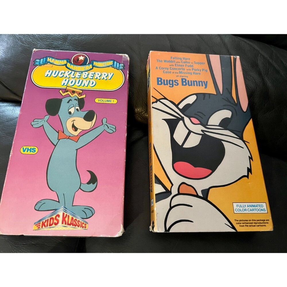 Rare Hanna Barbera Home Video VHS Lot Huckleberry Hound & Bugs Bunny Kids